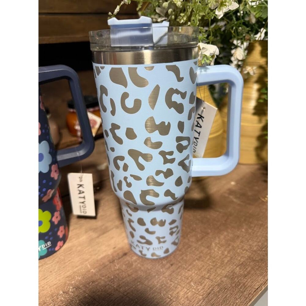 40oz Leopard Katydid Stainless Tumbler With Reusable Straw